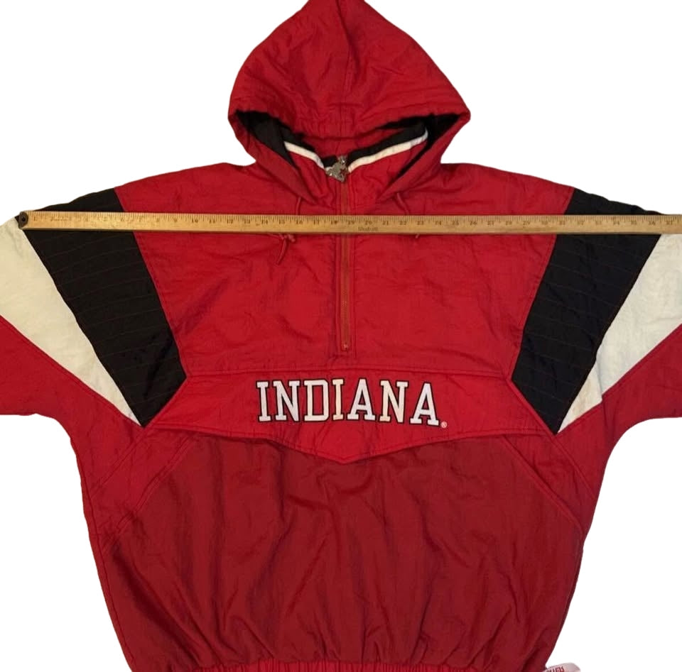 Vintage 90s NCAA Starter Indiana University Hoosiers Pullover Jacket Sz XL