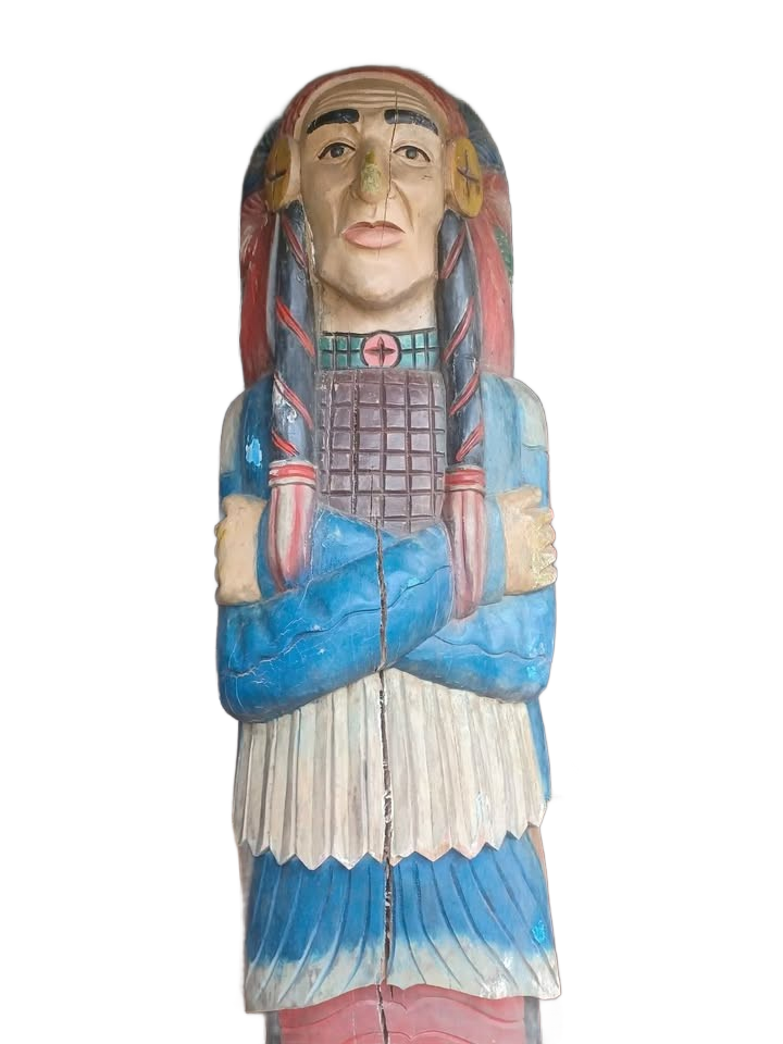 ANTIQUE OLD WOOD CIGAR STORE INDIAN