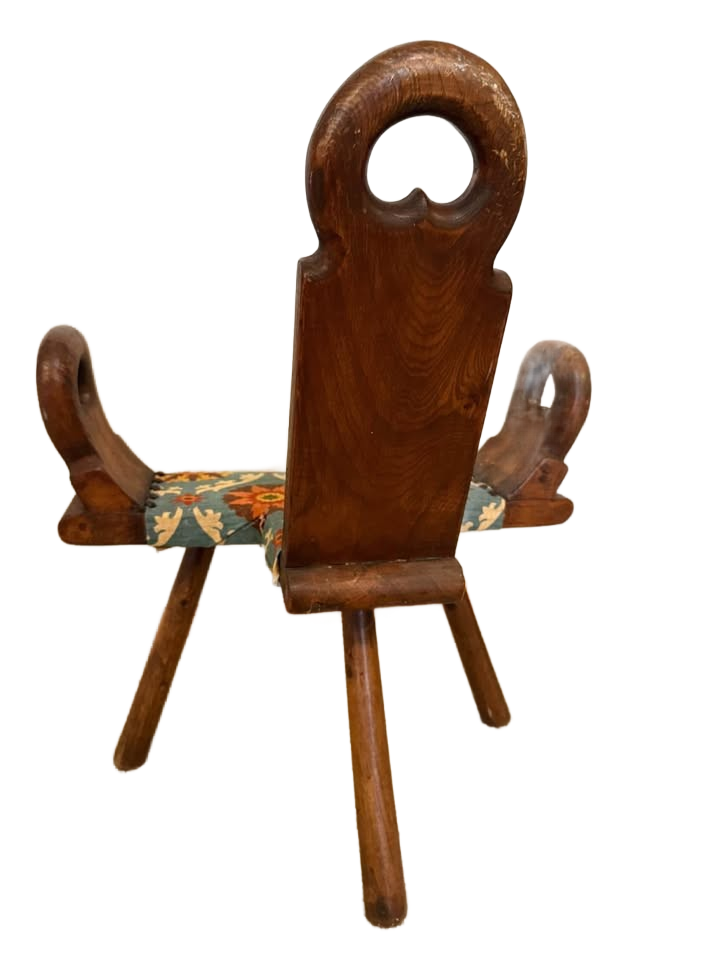Early antique birthing chair