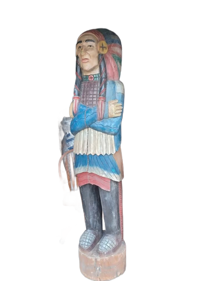 ANTIQUE OLD WOOD CIGAR STORE INDIAN