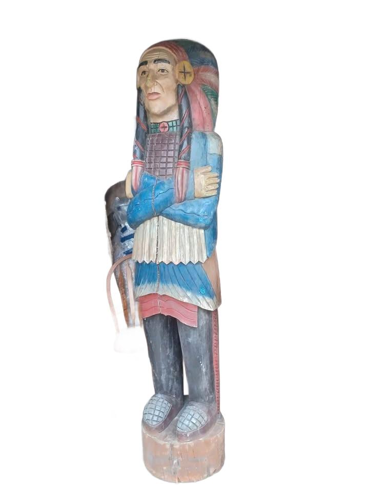 ANTIQUE OLD WOOD CIGAR STORE INDIAN