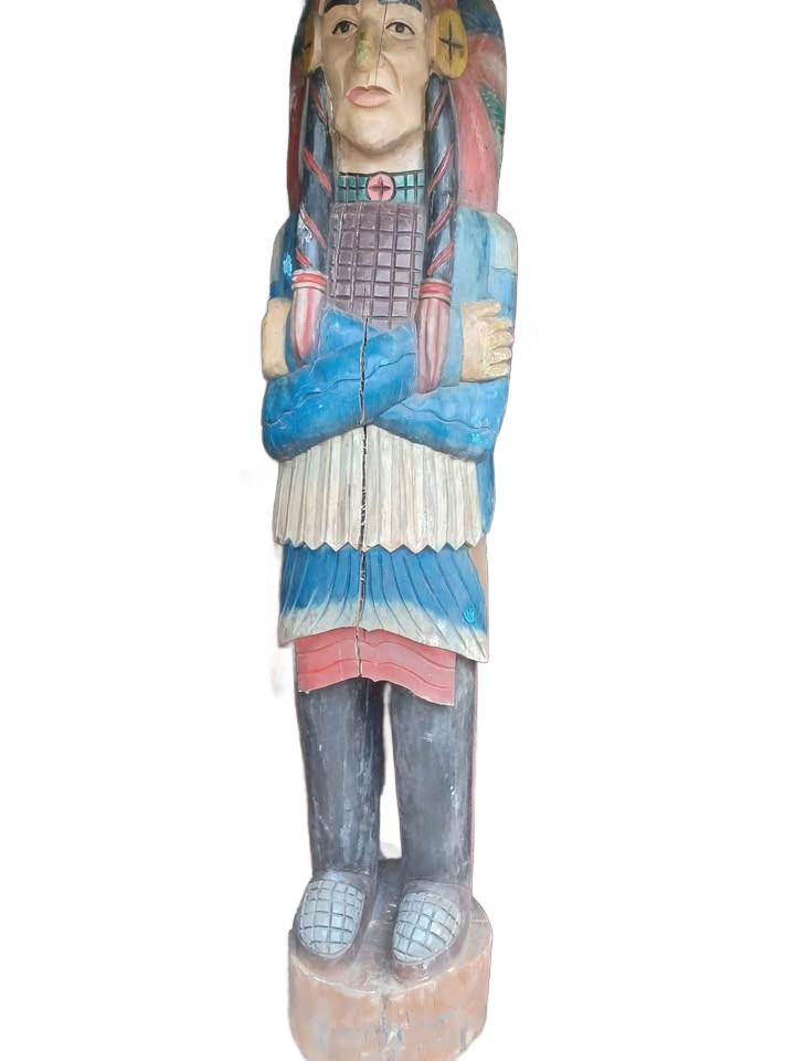 ANTIQUE OLD WOOD CIGAR STORE INDIAN