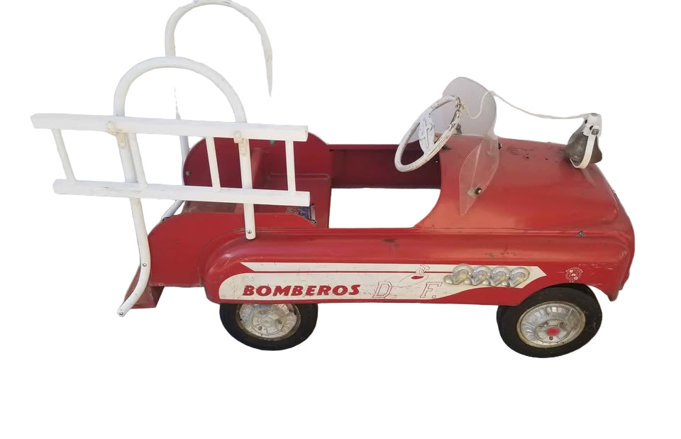 Antique Vintage Pedal Car Fire Truck Made in Mexico - Very Rare