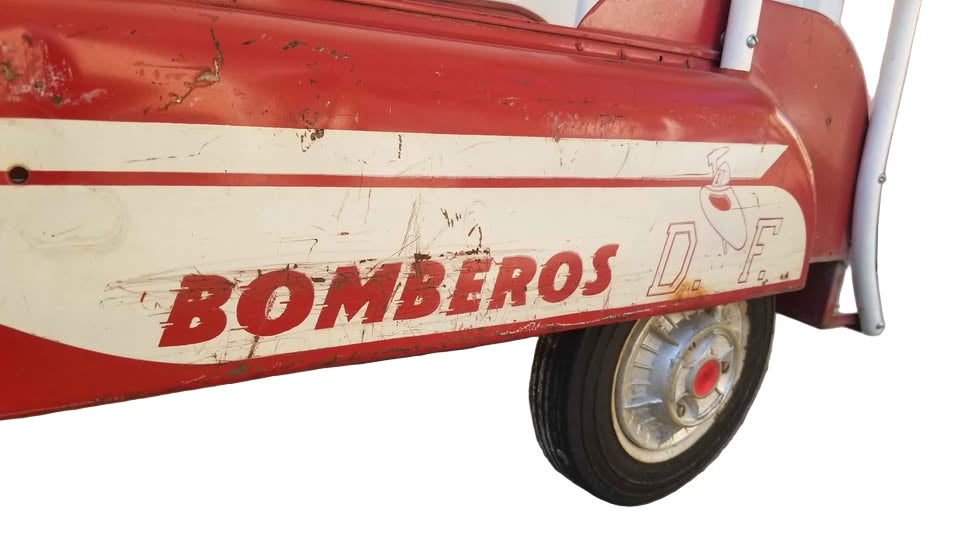 Antique Vintage Pedal Car Fire Truck Made in Mexico - Very Rare