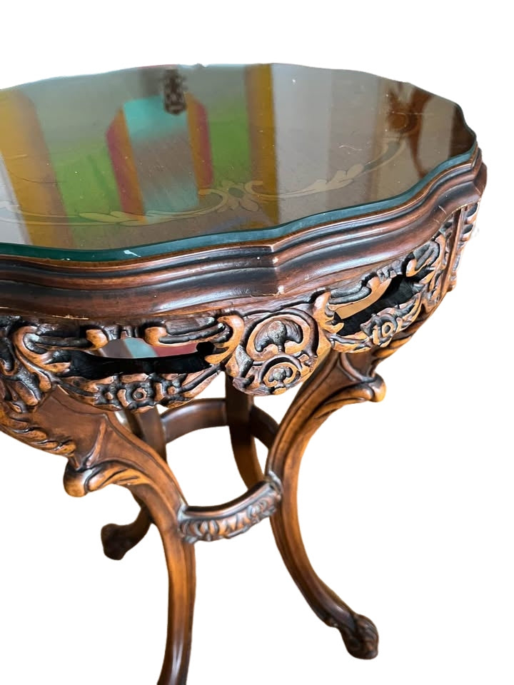 Antique Louis XV Victorian Rococo style Carved Jardiniere Stand/Side Table H - 2’-3” W - 1’-5”