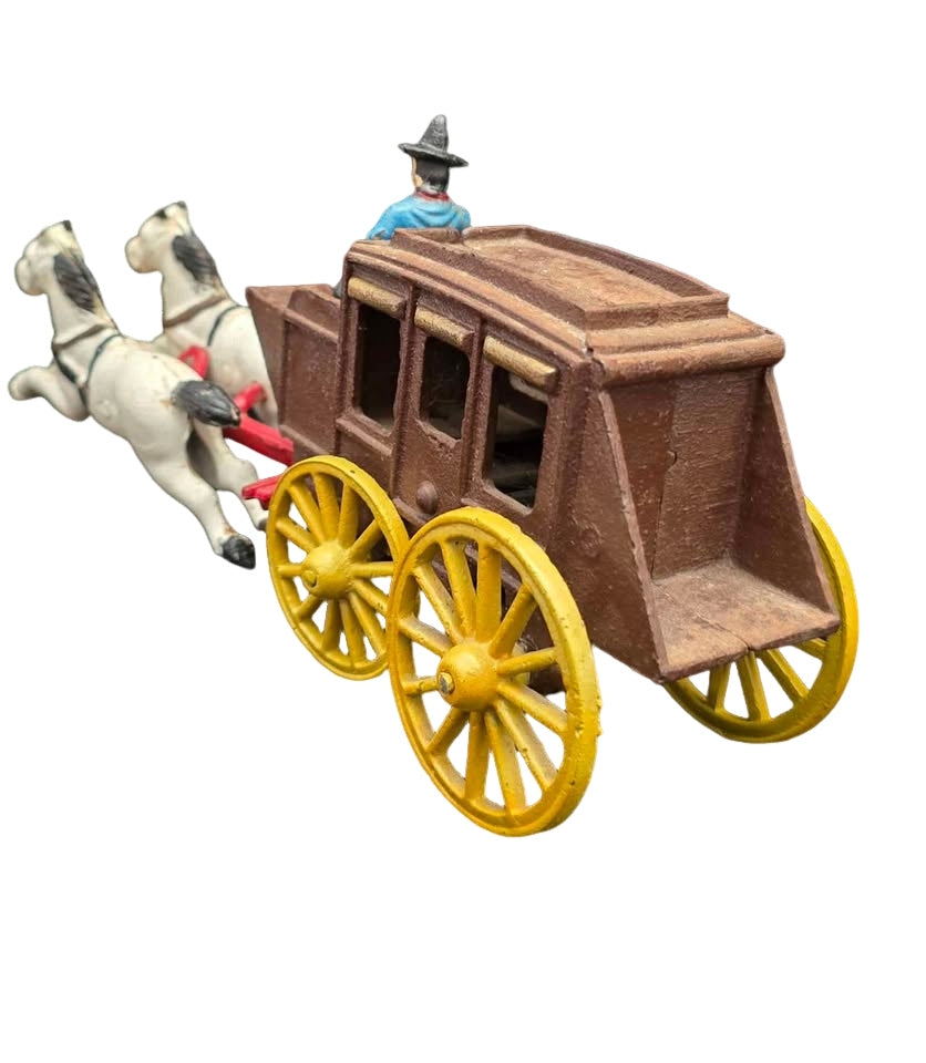 Vintage cast Iron horse and buggy toys