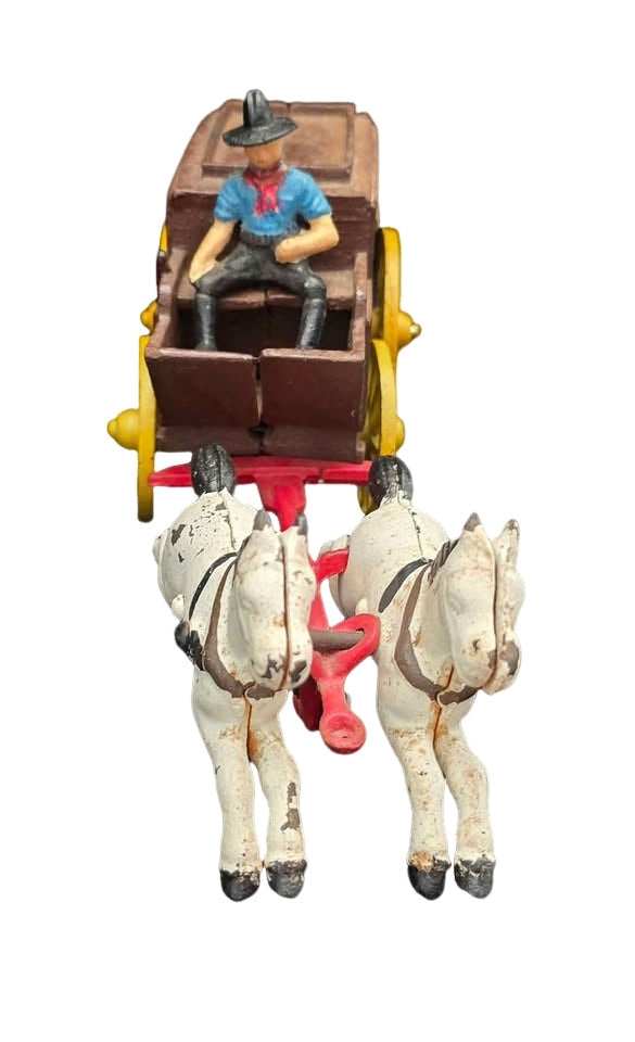 Vintage cast Iron horse and buggy toys