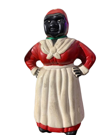 Collection of Antique Vintage Aunt Jemima Cast Iron banks and door stop