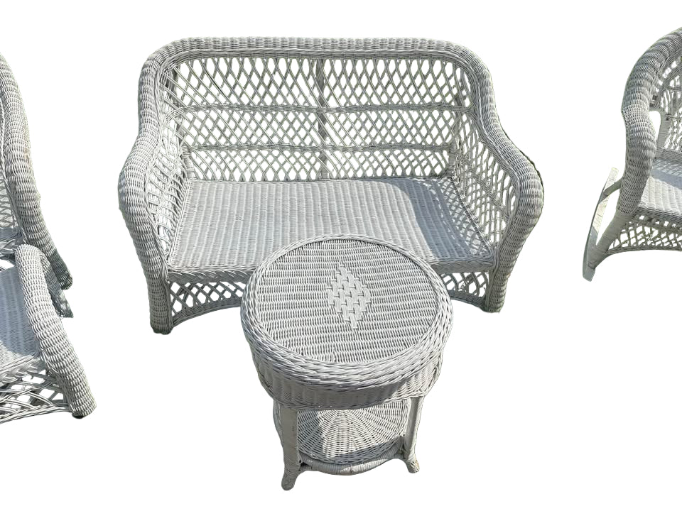 Vintage 7 Piece Wicker Furniture Set