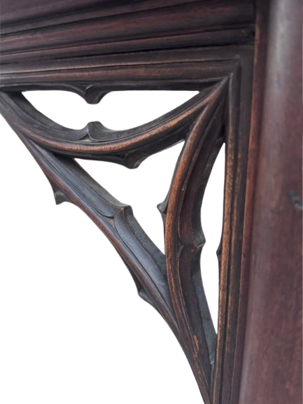Antique Gothic Revival Cabinet | Hand Painted & Carved| 1880 English Ecclesiastical