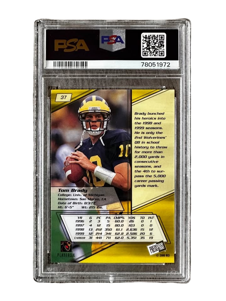 Tom Brady Rookie - PSA 9 - GOLD Press Pass 2000