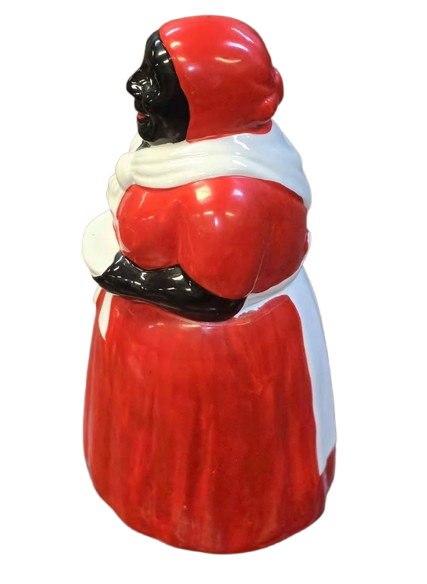 Vintage Collectible Ceramic Americana Red & White Cookie Jar