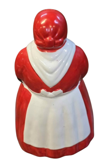 Vintage Collectible Ceramic Americana Red & White Cookie Jar