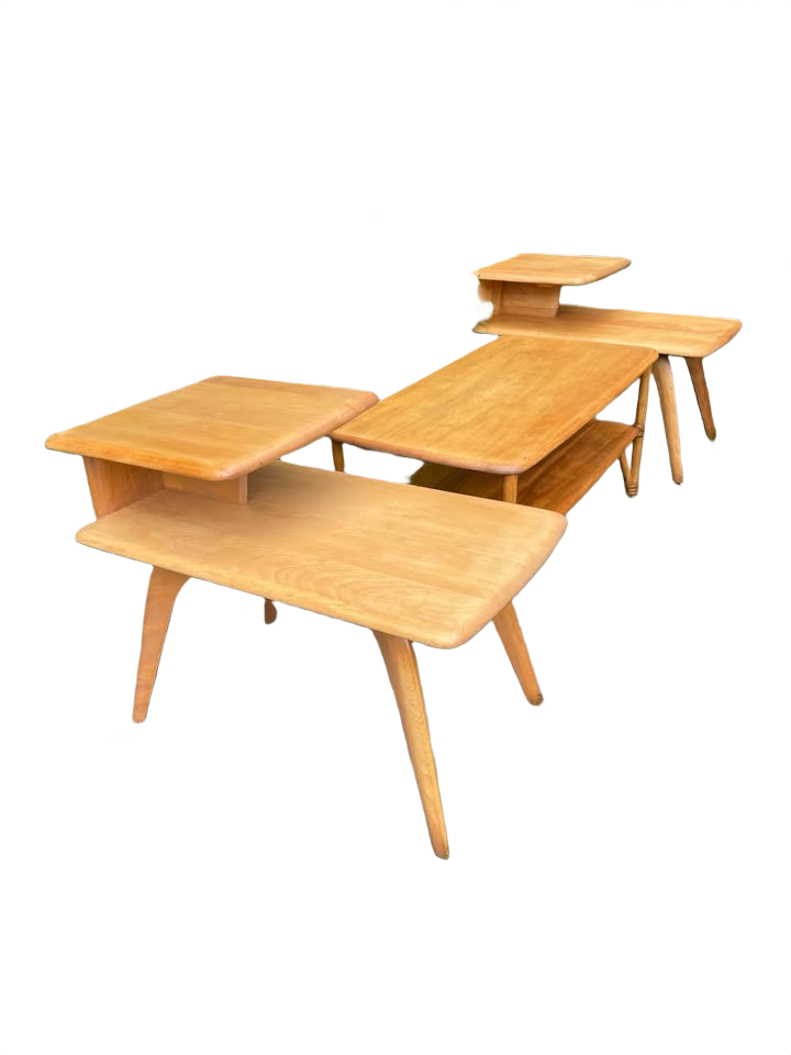 Heywood Wakefield, step tables and coffee table