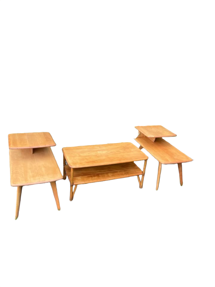 Heywood Wakefield, step tables and coffee table