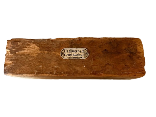 Vintage Brass Scale Weight Set with Solid Wood Holder