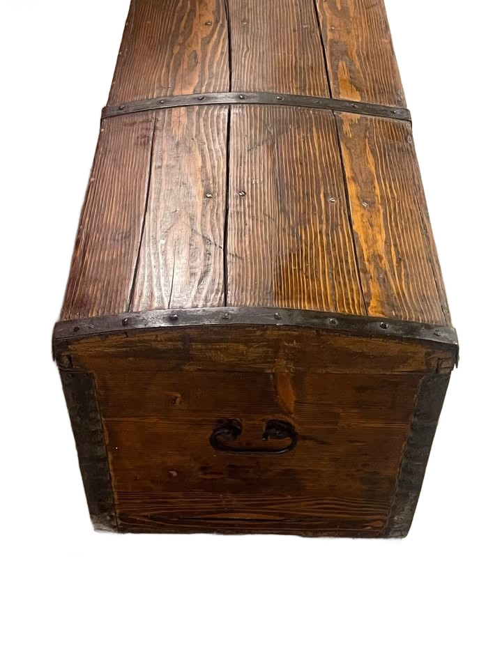 Antique wood trunk