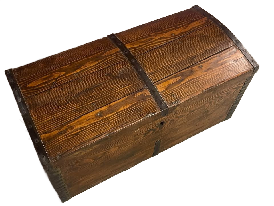 Antique wood trunk