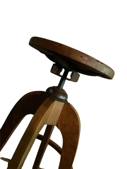 Antique Wooden Drafting Artists Stool
