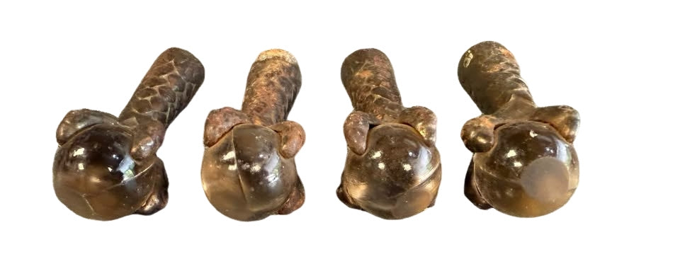 Antique Metal Claw and Glass Ball Feet