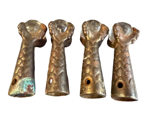 Antique Metal Claw and Glass Ball Feet