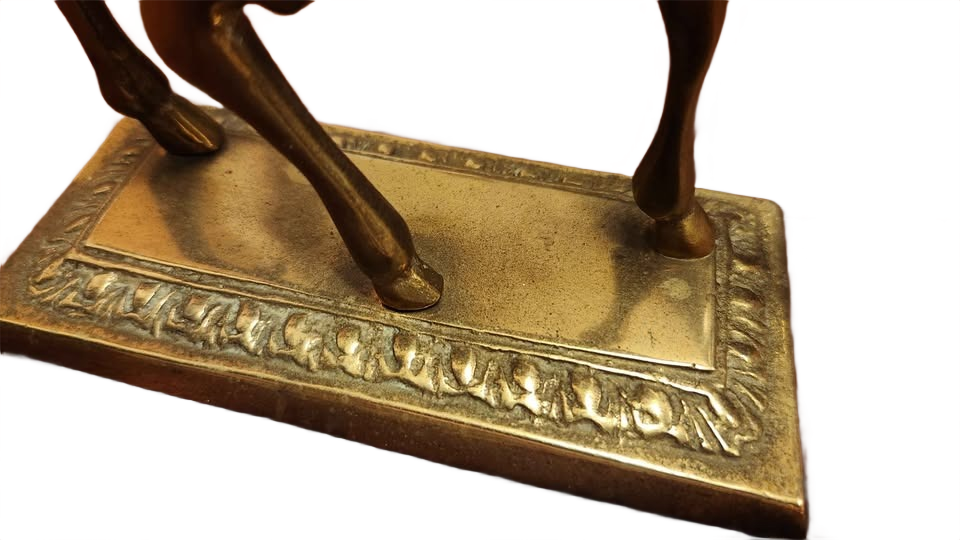 Solid brass unicorn on base. Made in Korea.