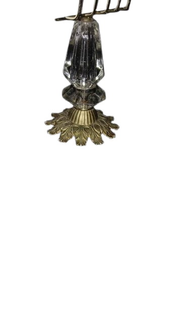 Antique Vintage Original 1950s Crystal and Brass Stand