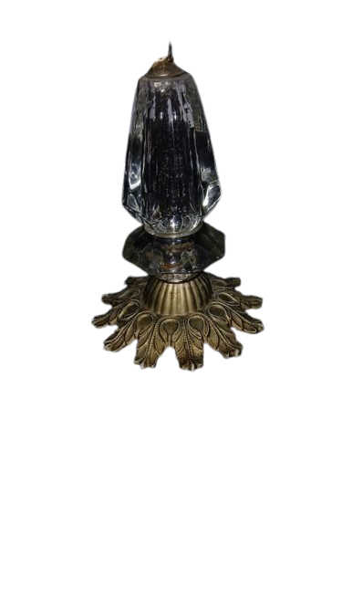 Antique Vintage Original 1950s Crystal and Brass Stand