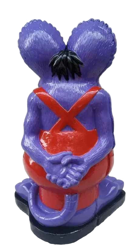 Hand Painted Cement Rat Fink