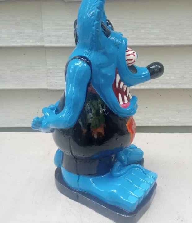 Hand Painted Cement Rat Fink