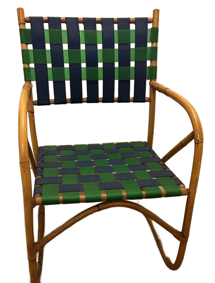 Mid-Century Reed Bamboo 4 Chairs and Matching Table