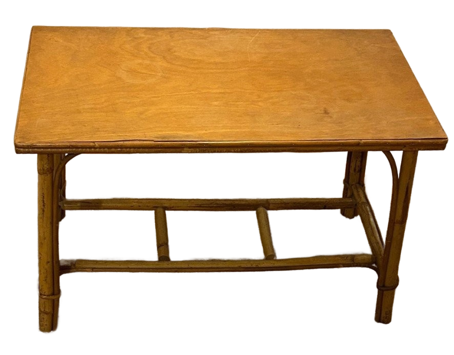 Mid-Century Reed Bamboo 4 Chairs and Matching Table