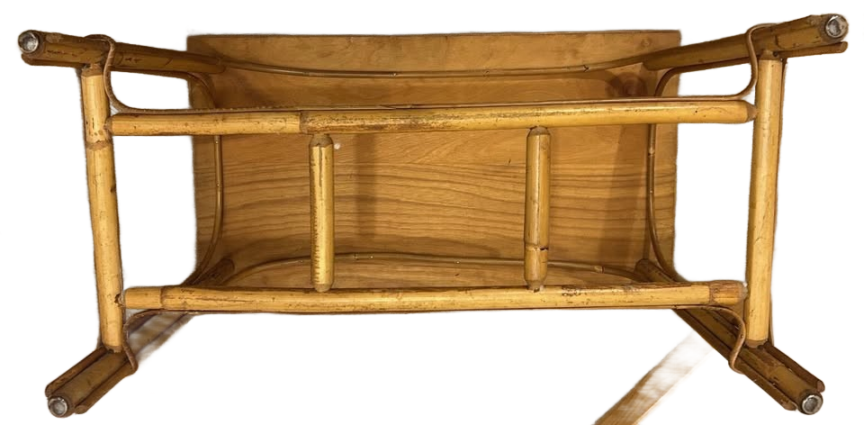 Mid-Century Reed Bamboo 4 Chairs and Matching Table