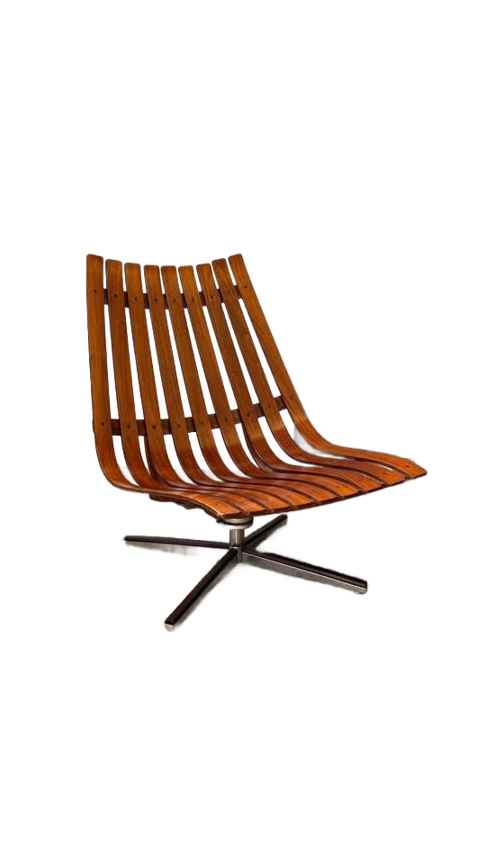 Vintage Rosewood Swivel Lounge Chair ‘Scandi’ by Hans Brattrud