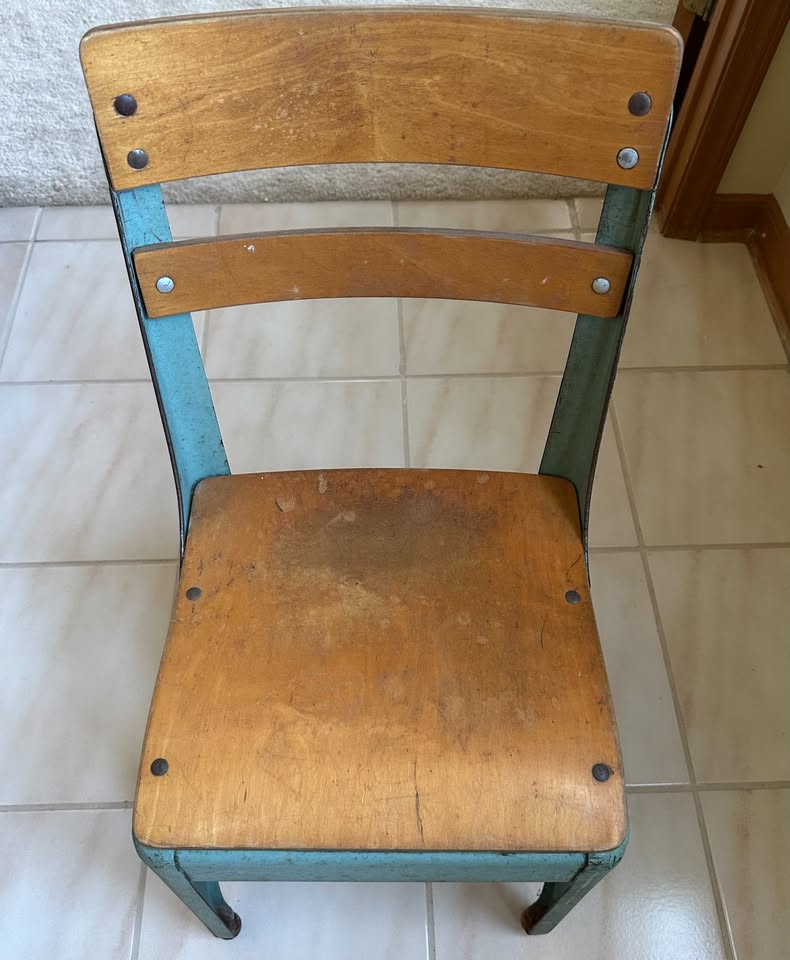 Vintage Children's School Desk and Chair