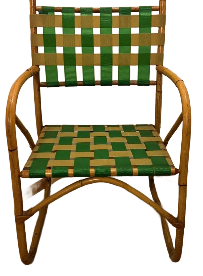 Mid-Century Reed Bamboo 4 Chairs and Matching Table