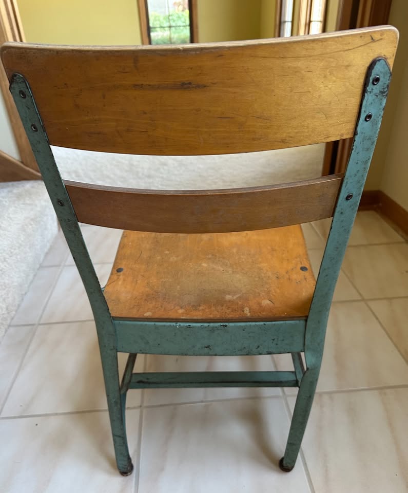 Vintage Children's School Desk and Chair