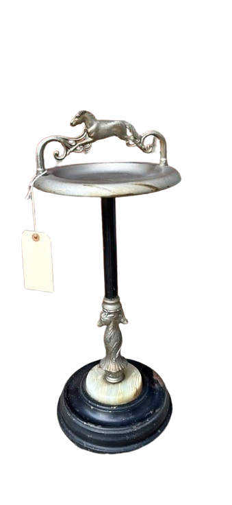 Vintage Antique art deco Standing Ashtray Horse Original Equestrian Unique Bar Decor