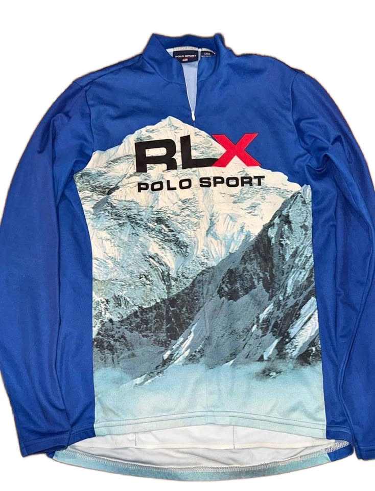 Vintage Ralph Lauren RLX Polo Sport Mountain Bike Cycling Jersey Men Large 90s