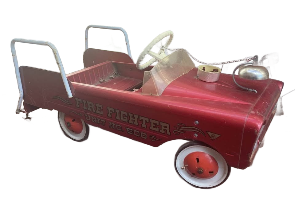 VINTAGE PEDAL CAR FIRE FIGHTER NO. 508. ALL ORIGINAL