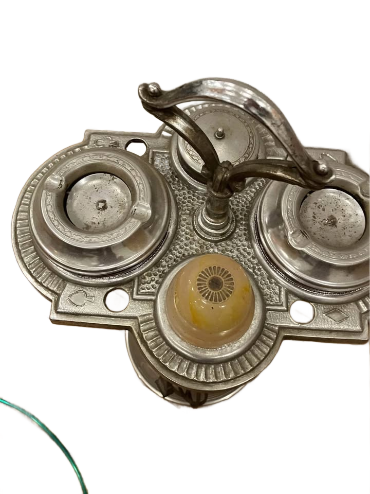 Vintage cigarette stand ashtray art deco silver