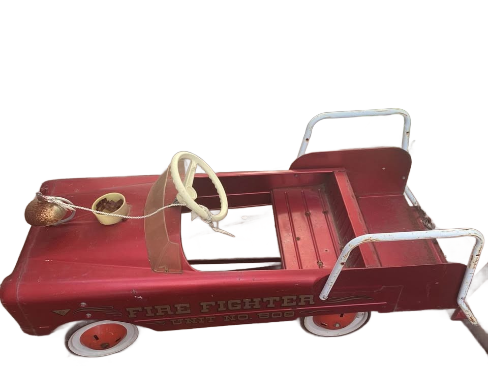 VINTAGE PEDAL CAR FIRE FIGHTER NO. 508. ALL ORIGINAL