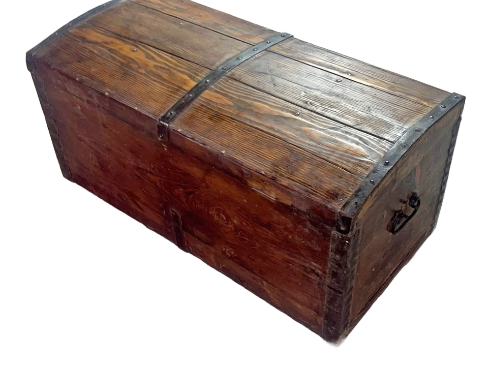 Antique wood trunk