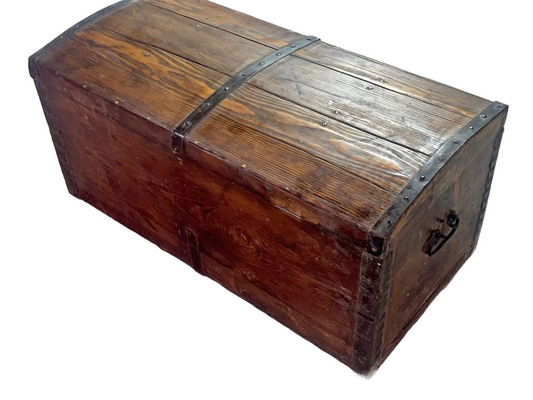 Antique wood trunk