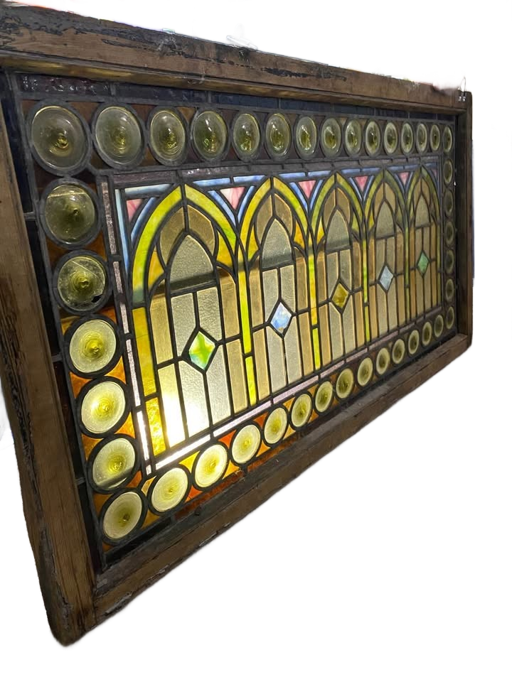 Old Chicago church stained glass window