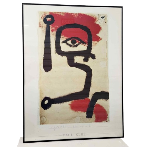Vintage Framed Paul Klee “Paukenspiel” Abstract Art Print