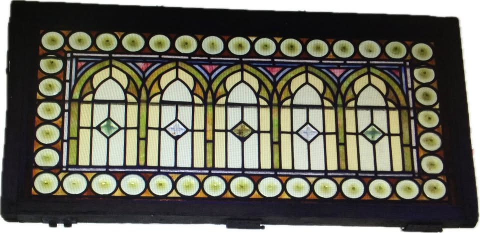 Old Chicago church stained glass window