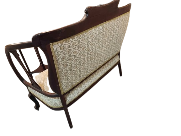 Antique coach for two and matching chair