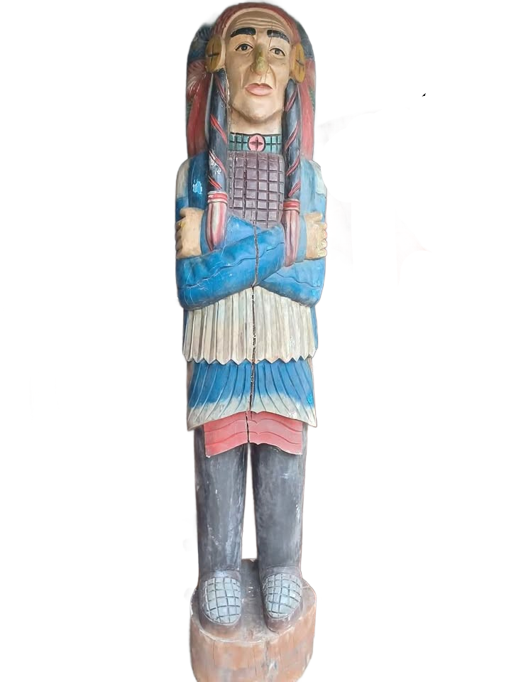 ANTIQUE OLD WOOD CIGAR STORE INDIAN
