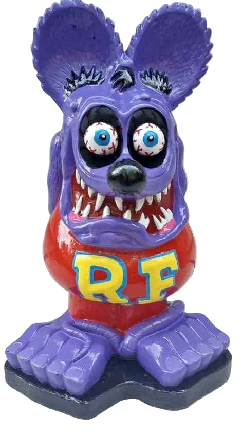 Hand Painted Cement Rat Fink